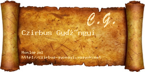 Czirbus Gyöngyi névjegykártya